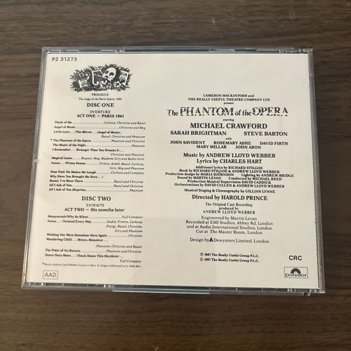 The Phantom of the Opera Original London Cast Recording 2 CDs  (1987) - Picture 2 of 4