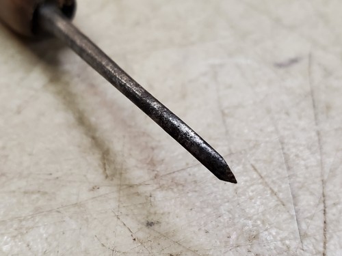 Antique Bone Handle Curved Steel Shank Chisel Scratch Awl Gouge Tool - Picture 18 of 18