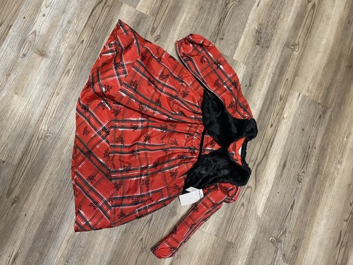 Pippa and Julie Girls 2pc Plaid Christmas Dress Size 5 NWT Velvet Floral & Plaid