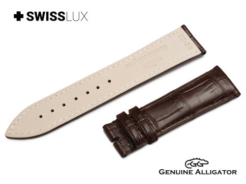 Alligator Crocodile Leather For MAURICE LACROIX Watch Dark Brown Strap Band HQ - Picture 6 of 10