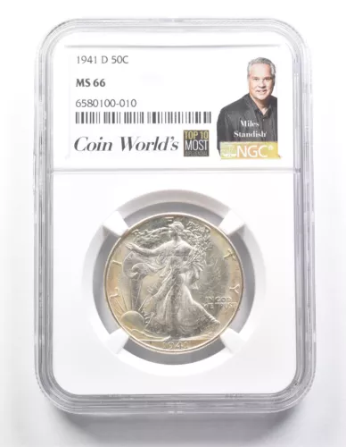 1941-D Walking Liberty Half Dollar Miles Standish MS66 NGC *1391