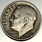 1949-D Roosevelt Dime - Circulated Condition - 90% Silver - US Coin - 2921