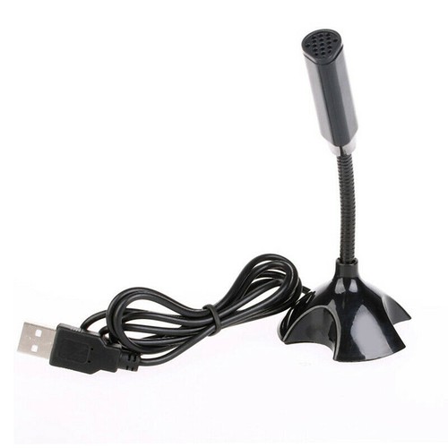 1*Black USB Mini Desktop Speech Microphone Stand For PC Laptop Computer Notebook - Afbeelding 5 van 13