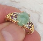 10kt Yellow Gold, Jade & Accents Ring (3.3g). Signed Pd, Size 7.25 (OGJ2281) — photo 7