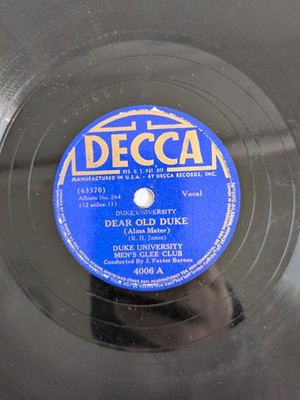 DEAR OLD DUKE DUKE UNIVERSITY MEN'S GLEE CLUB + Blue & White 78 RPM (See Video)