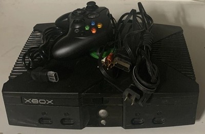 Xbox Original Black Console w Controller, power and rca tested working