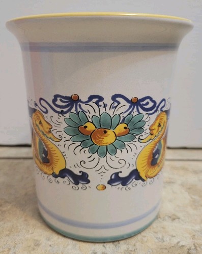 Deruta Ceramica Porta Utensili Ceramica Italiana Classico Raffaellesco Drago Crock - Foto 2 di 10
