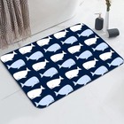 Ocean Whale Bathroom Mat, Non-Slip Super Absorption Bath Carpet with Rubber B...