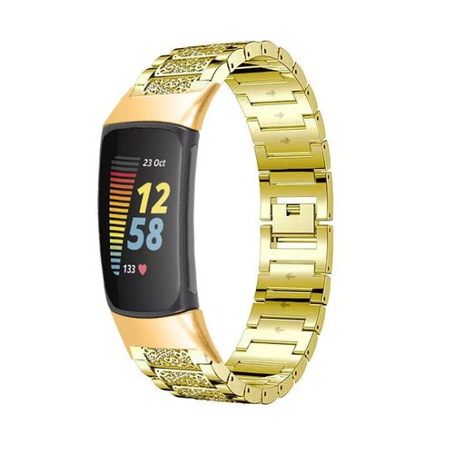 Pulsera de cristal brillante para Fitbit Charge 5 correa de acero inoxidable correa informal - Imagen 17 de 24
