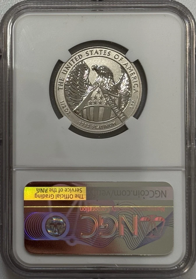 2007 W $50 American Platinum Eagle Reverse PF69 - Image 2 of 2