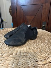 Girls Youth Size 2.5Y Weissman Jazz Shoes Slip-On Black Leather Dance W800