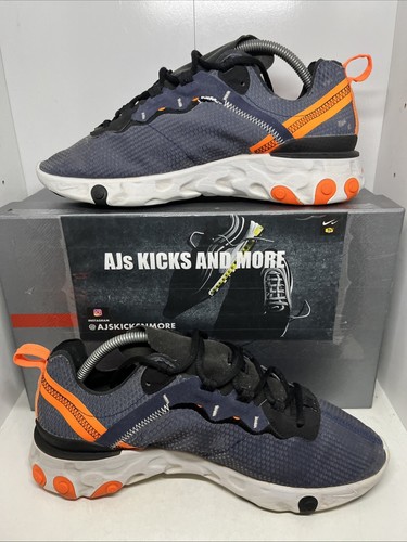 Nike Air React Element 55 UK9 Se Midnight Navy arancione totale bianco - Foto 11 di 13