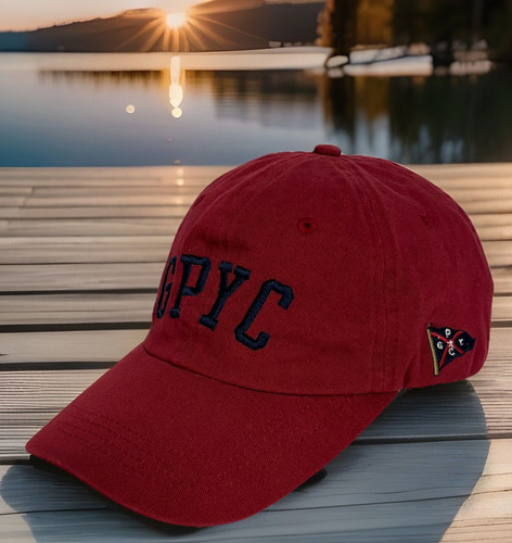 Grosse Pointe Yacht Club Hat Vintage Adjustable Red Dad Cap GPYC Spellout - Picture 1 of 7
