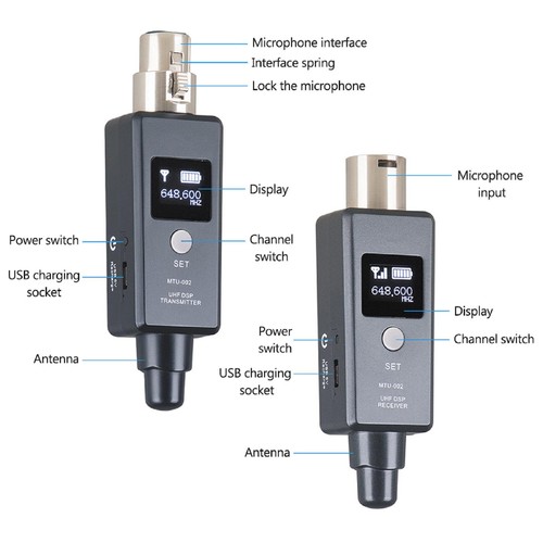 U3 Wireless Mic System Transmitter Receiver Microphone Adapter for Audio Mixer t - Photo 4/12