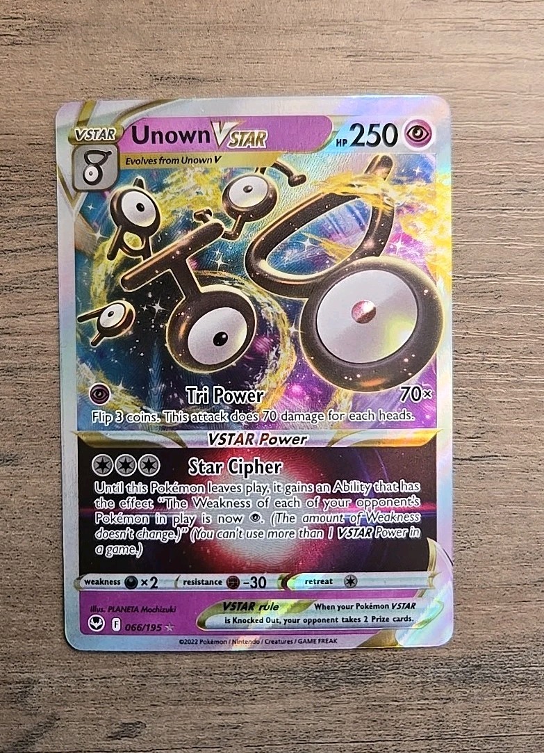 Pokémon TCG Unown VSTAR 066/195 Silver Tempest Sword & Shield Ultra Rare NM