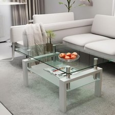 Coffee table rectangle glass coffee table clear coffee table modern si