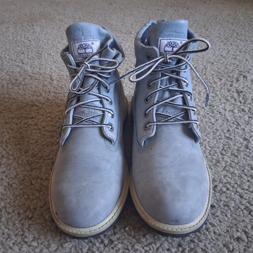 Timberland Combat Boots Womens Sz 5.5 Blue Leather Fold Down Botas Y2K - Picture 2 of 17