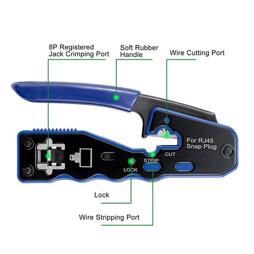 RJ45 Netzwerk Kabel Tester Draht Crimper Zangen Ethernet Registriert Jack - Afbeelding 12 van 24
