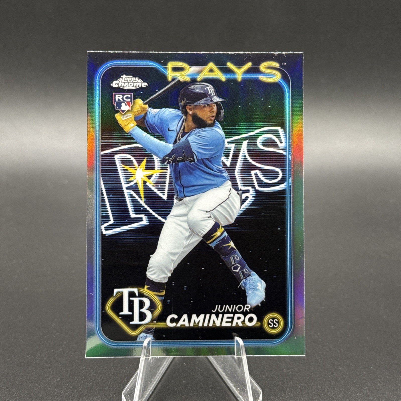 2024 Topps Chrome Junior Caminero Lightboard Logo Refractor #213 Rays