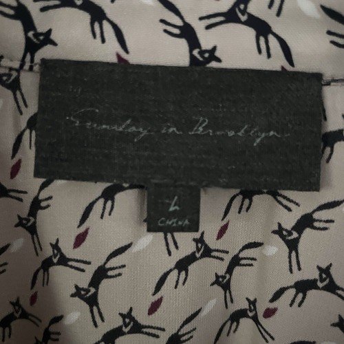 Sunday in Brooklyn Blouse Fox Print Women's Large Old Money Classic Career - Picture 2 of 7