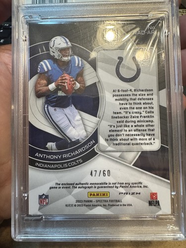 2023 SPECTRA ANTHONY RICHARDSON RADIANT RK PAT SIG-HYPER PSA 9 - Picture 2 of 2