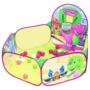 Barney Pop Up Playground Ball Pit With Pink/Green/White Balls