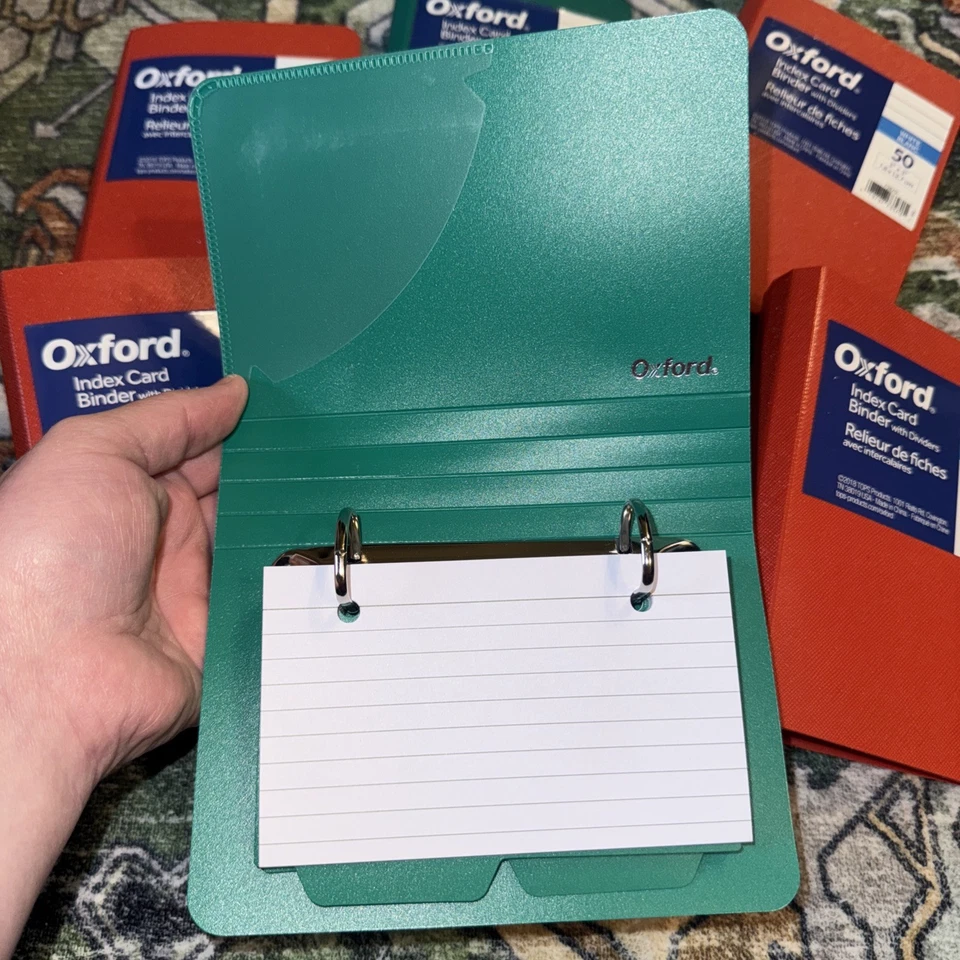 Oxford Index Card Binder Dividers, 3" x 5", Color Will Vary, 50 Cards,1 Binder - Image 2 of 4