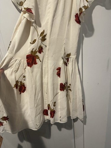 Reformation Floral Vaeda Keyhole Viscose Mini Dress In Natural Color Size 8 NWT - Picture 10 of 12