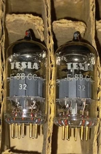 2 x TESLA E88CC 6922 Gold Pins Tubes