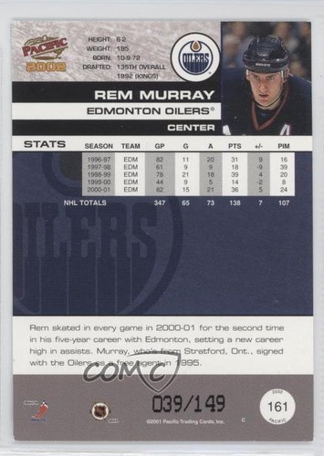 2001-02 Pacific Retail LTD /149 Rem Murray #161 - Picture 2 of 3