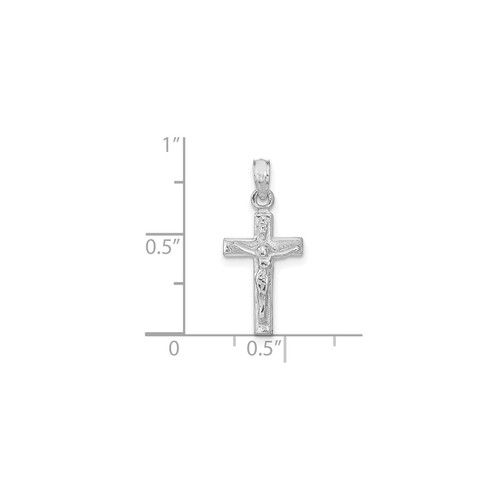14k Weißgold Kruzifix Kreuz Anhänger Halskette Jesus Katholisch Religiös Charm - Bild 3 von 5