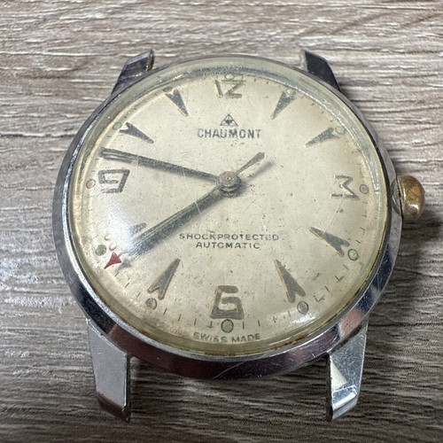 Vintage Chaumont Arrowhead Herren Automatik Armbanduhr 1575 Swiss Stahl & Chrom