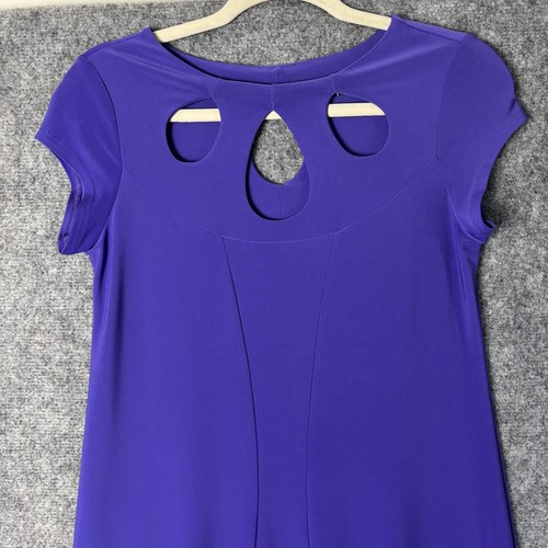 Sympli Dress Womens 4 Keyhole Back Short Sleeve Stretch Elegant Canada Made - Picture 2 of 11
