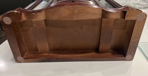 Vintage Holz Schmuckkästchen Mini Schrank mit floralen Glastüren Schmuck Organizer - Bild 15 von 16