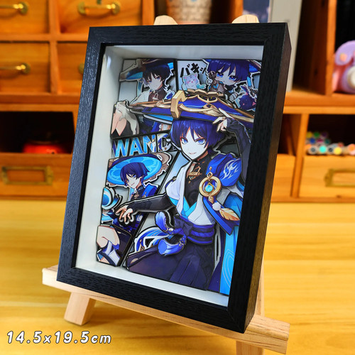 Genshin Impact Diluc Neuvillette Zhongli Anime 3D Handmade Art Painting Picture - Picture 9 of 29