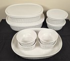 🍽️ CorningWare French White 13-Pc Ovals Ramekins Lids Bakeware Casserole Set 