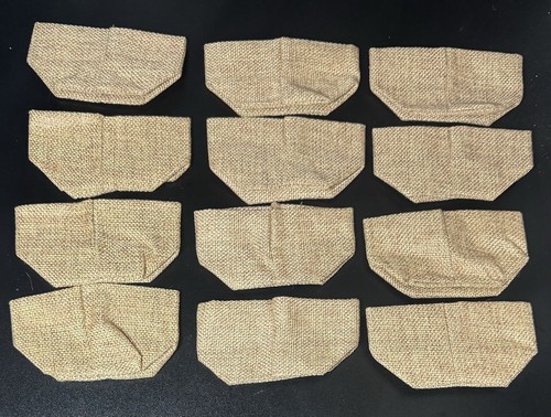 Natural Eco friendly Burlap Pot Cover with 2” Bottom x 2” Tall x 2” Wide 12 pcs - Picture 4 of 5