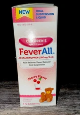 Childrens Cherry Liquid Acetaminophen (160mg/5ml) 4 Oz Bottle