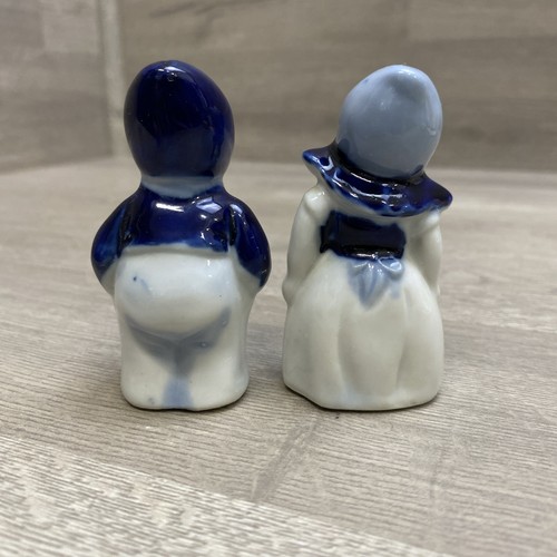 Blue and White Dutch Boy Girl Salt and Pepper Shakers Japan - Picture 5 of 10