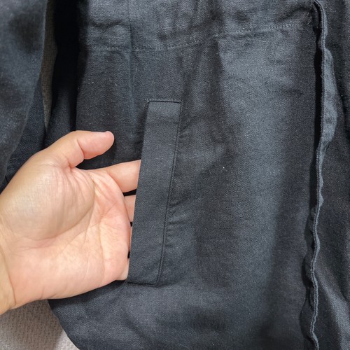 Camisa de día A New para mujer 2XL negra de lino utilitaria con botones manga enrollable informal - Imagen 9 de 18