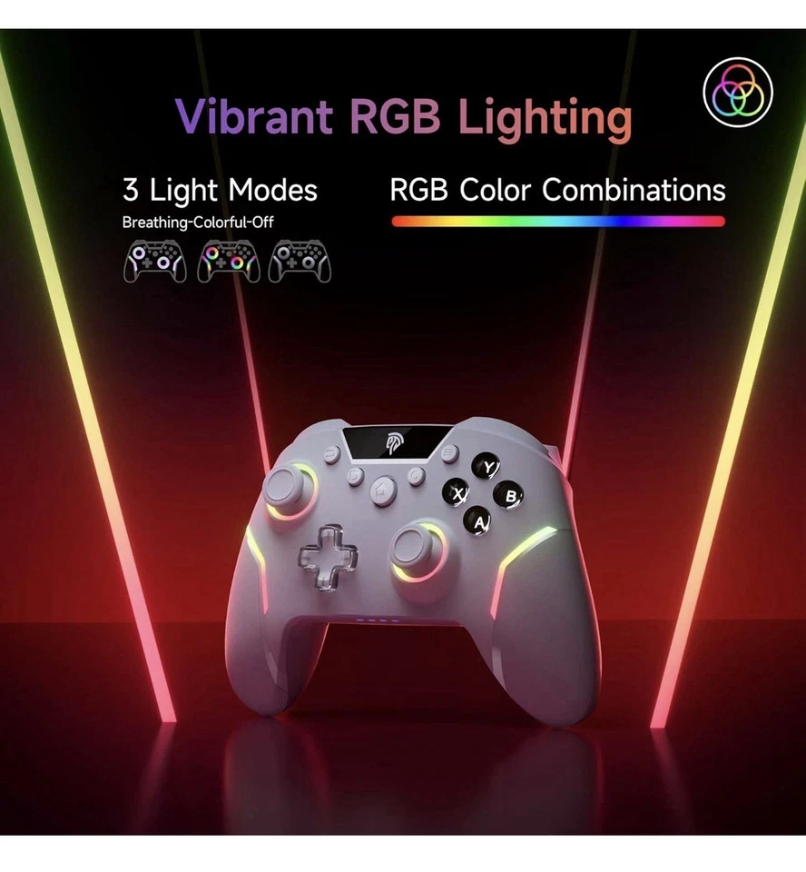 EasySMX X20Wireless Gaming Controller with RGB Backlit,2-Stage Hall Effect Stick - Image 4 of 4