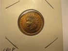 1908 INDIAN HEAD PENNY CHOICE RED UNCIRCULATED! 4 DIAMONDS!