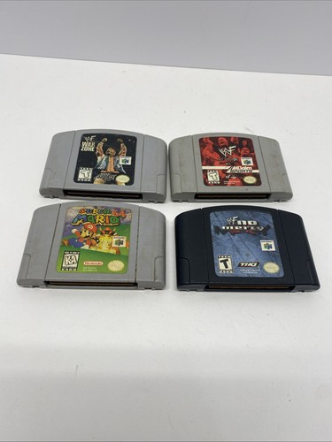 Nintendo 64 Spielkassetten 4 Stück für TEILE REPARATUR - Super Mario 64, WNO Mercy