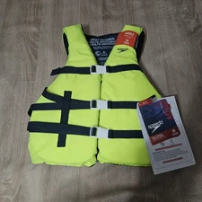 Speedo Adult Basic Swimming Life Vest Jacket Neon Buckle Closure 90+ Pounds