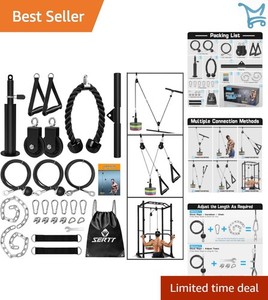Weight Cable Pulley System Gym Lat Pull Down Biceps Curl Tricep Arm Workouts
