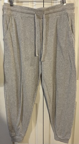 Pantalones Hammacher Schlemmer para mujer de felpa acanalados gris claro talla XL - Imagen 1 de 8