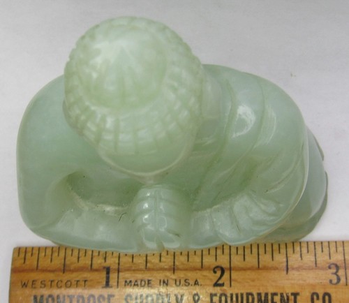 3.5" T Old Chinese White Jade Carved Feng Shui Shakyamuni Amitabha Buddha Statue - Picture 23 of 24