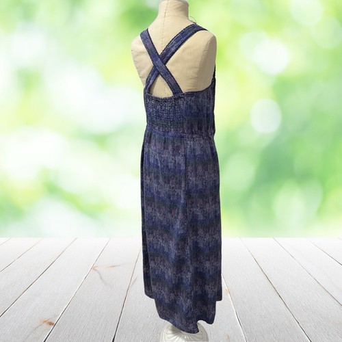 UNIVERSAL THREAD Maxi Sundress Sz 2X Blue Linen Blend Surplice Pockets Strappy - Picture 9 of 11