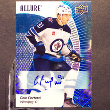 COLE PERFETTI 2023-24 Upper Deck Allure Blue Line AUTOGRAPH ROOKIE /35 #37 Jets