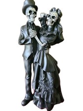 Nicole Miller Halloween Bride Groom Skeleton Day Of Dead  Statue Figurine Couple